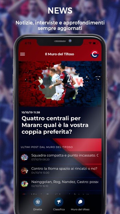 Emulate iPhone app CalcioCasteddu using MyAndroid