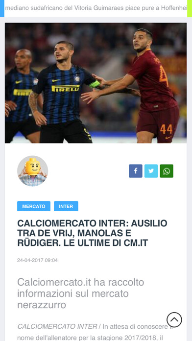 Emulate iPhone app CalcioMercato.it using MyAndroid