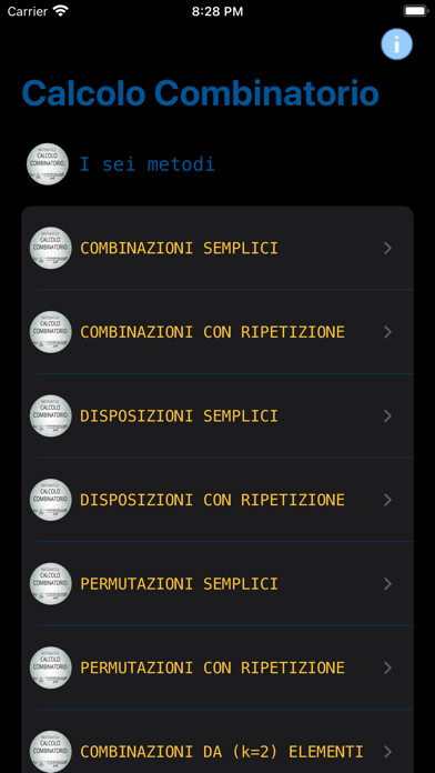 Emulate iPhone app Calcolo Combinatorio using MyAndroid Emulate iPhone app Calcolo Combinatorio using MyAndroid