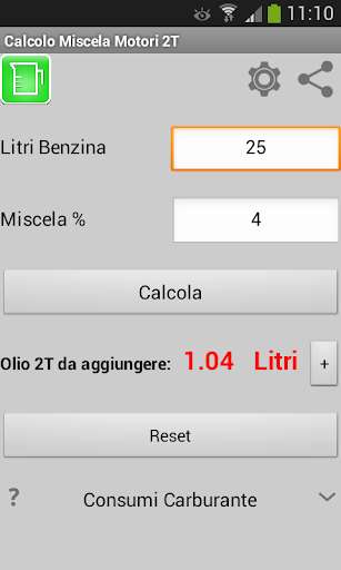 Run android online APK Calcolo Miscela Motori 2T from MyAndroid or emulate Calcolo Miscela Motori 2T using MyAndroid