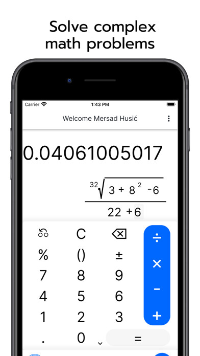 Emulate iPhone app CalCon Calculator using MyAndroid