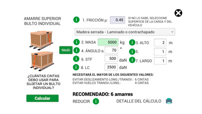 Emulate iPhone app Calculadora de amarres GV using MyAndroid