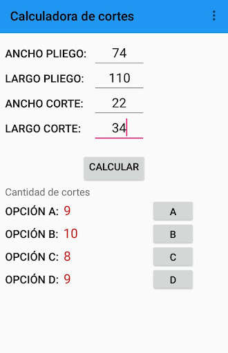 Emulate Android APK Calculadora de cortes Emulate Android APK Calculadora de cortes
