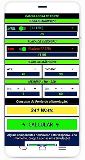 Run android online APK Calculadora de Fonte from MyAndroid or emulate Calculadora de Fonte using MyAndroid