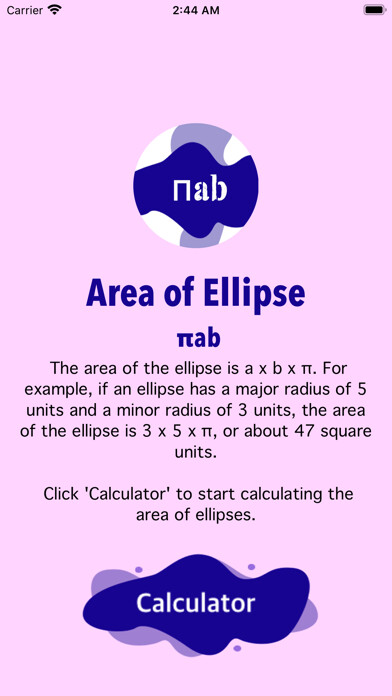 Emulate iPhone app Calculate Area Of Ellipse using MyAndroid Emulate iPhone app Calculate Area Of Ellipse using MyAndroid