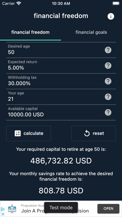 Emulate iPhone app Calculate financial freedom using MyAndroid Emulate iPhone app Calculate financial freedom using MyAndroid