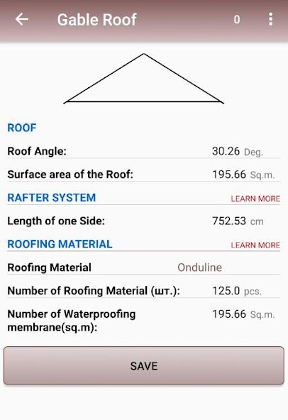 Run android online APK Calculation of roofs from MyAndroid or emulate Calculation of roofs using MyAndroid