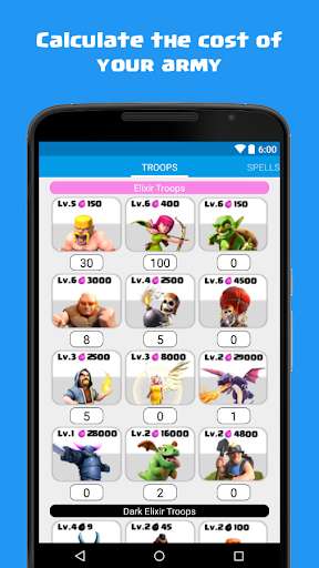 Emulate Android APK Calculator For clash of clans Emulate Android APK Calculator For clash of clans