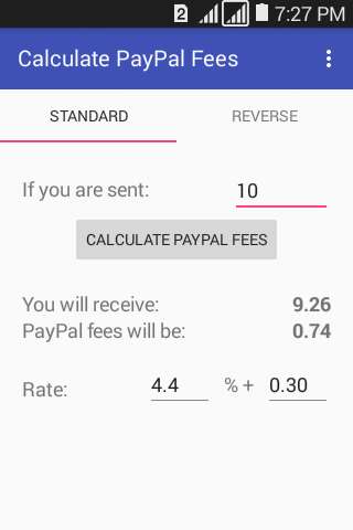Run android online APK Calculator For PayPal Fees from MyAndroid or emulate Calculator For PayPal Fees using MyAndroid