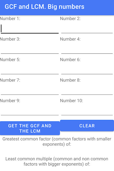 Run android online APK Calculator GCF and LCM from MyAndroid or emulate Calculator GCF and LCM using MyAndroid Run android online APK Calculator GCF and LCM from MyAndroid or emulate Calculator GCF and LCM using MyAndroid