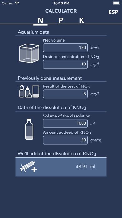 Emulate iPhone app Calculator NPK using MyAndroid