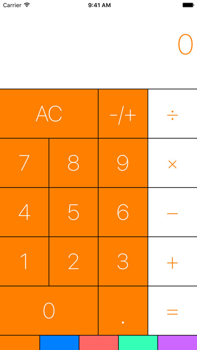 Emulate iPhone app Calculator of Color- Calculator for Watch, iPad, and iPhone using MyAndroid