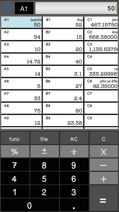 Emulate iPhone app Calculator SpreadSheet Lite using MyAndroid Emulate iPhone app Calculator SpreadSheet Lite using MyAndroid