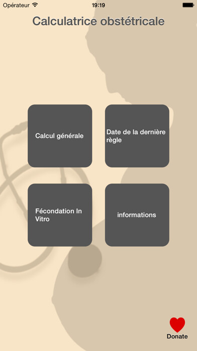 Emulate iPhone app Calculatrice obstétrique using MyAndroid Emulate iPhone app Calculatrice obstétrique using MyAndroid