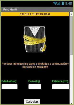 Emulate Android APK Calcula tu peso ideal Emulate Android APK Calcula tu peso ideal