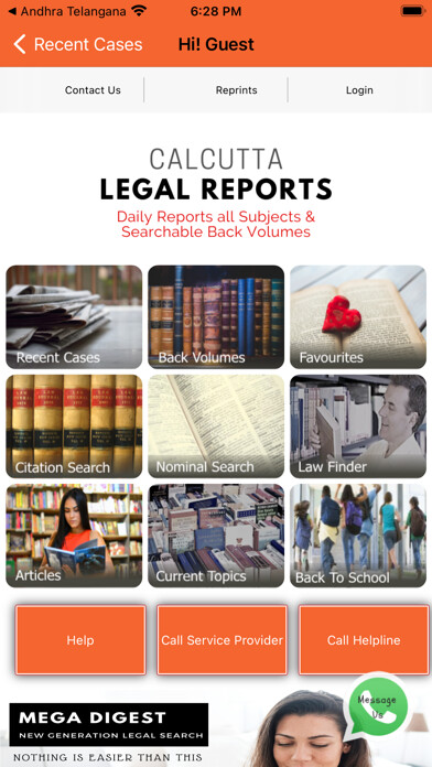 Emulate iPhone app Calcutta Legal Reports using MyAndroid