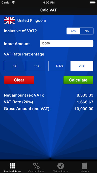 Emulate iPhone app Calc VAT – UK VAT Calculator using MyAndroid