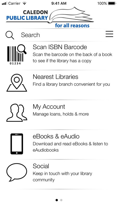 Emulate iPhone app Caledon Public Library Mobile using MyAndroid Emulate iPhone app Caledon Public Library Mobile using MyAndroid