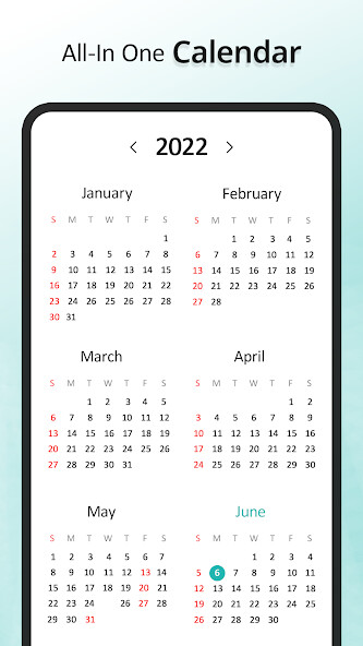 Run android online APK Calendar 2022 from MyAndroid or emulate Calendar 2022 using MyAndroid