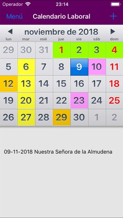 Emulate iPhone app Calendario Laboral España 2019 using MyAndroid Emulate iPhone app Calendario Laboral España 2019 using MyAndroid