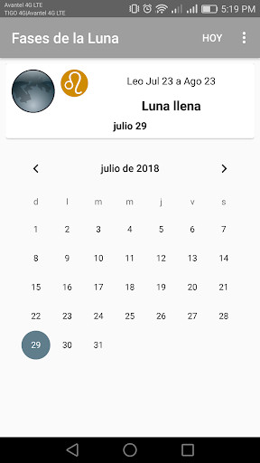 Emulate Android APK Calendario Lunar