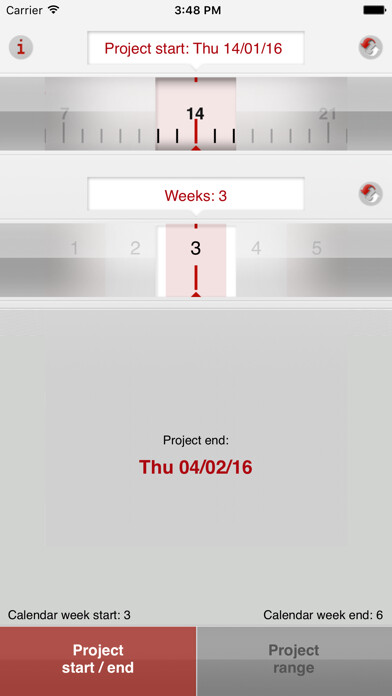 Emulate iPhone app Calendar Week Calculator using MyAndroid