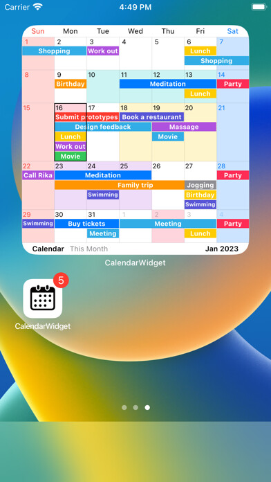 Emulate iPhone app Calendar Widget - Schedule App using MyAndroid Emulate iPhone app Calendar Widget - Schedule App using MyAndroid
