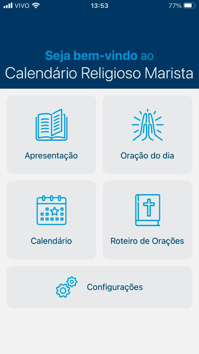 Emulate iPhone app Calendário Religioso Marista using MyAndroid