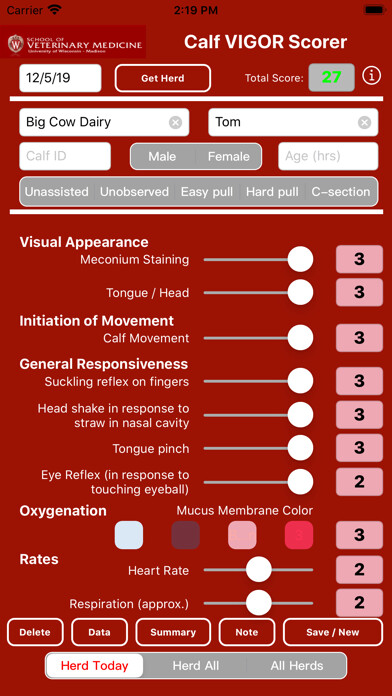 Emulate iPhone app Calf VIGOR Scorer using MyAndroid Emulate iPhone app Calf VIGOR Scorer using MyAndroid