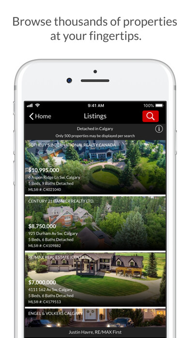 Emulate iPhone app Calgary Home Search using MyAndroid