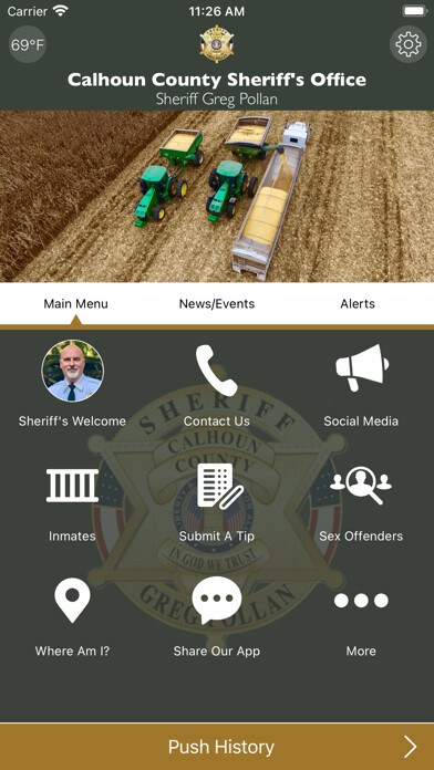Emulate iPhone app Calhoun County Sheriff MS using MyAndroid