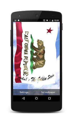 Run android online APK California 3D Flag Free from MyAndroid or emulate California 3D Flag Free using MyAndroid