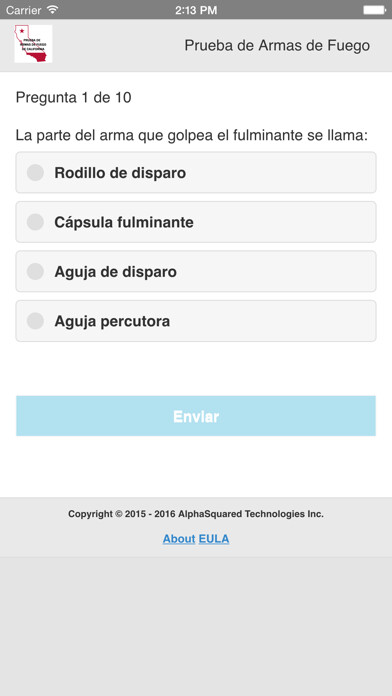 Emulate iPhone app California Firearms Test - Spanish using MyAndroid