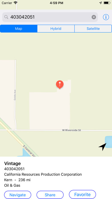 Emulate iPhone app California Oil Well Finder using MyAndroid