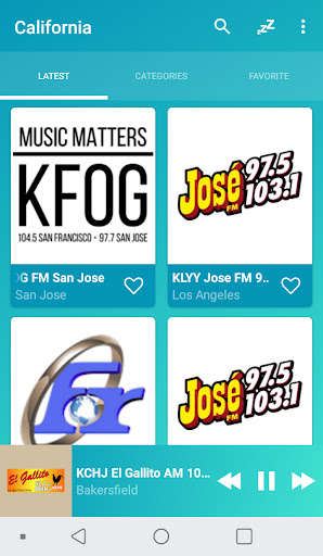 Run android online APK California radios online from MyAndroid or emulate California radios online using MyAndroid