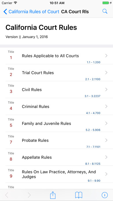 Emulate iPhone app California Rules of Court (LS) using MyAndroid Emulate iPhone app California Rules of Court (LS) using MyAndroid