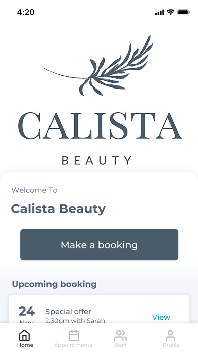 Emulate iPhone app Calista Beauty using MyAndroid