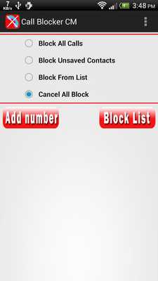 Emulate Android APK Call Blocker CM