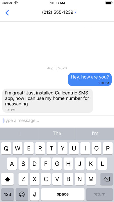 Emulate iPhone app Callcentric SMS using MyAndroid Emulate iPhone app Callcentric SMS using MyAndroid