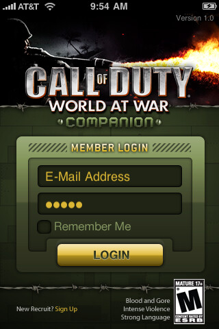 Emulate iPhone app Call of Duty: World at War Companion using MyAndroid Emulate iPhone app Call of Duty: World at War Companion using MyAndroid