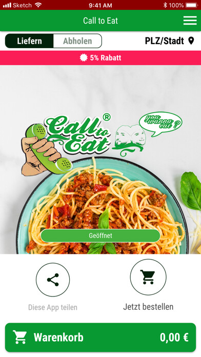 Emulate iPhone app Call to Eat using MyAndroid