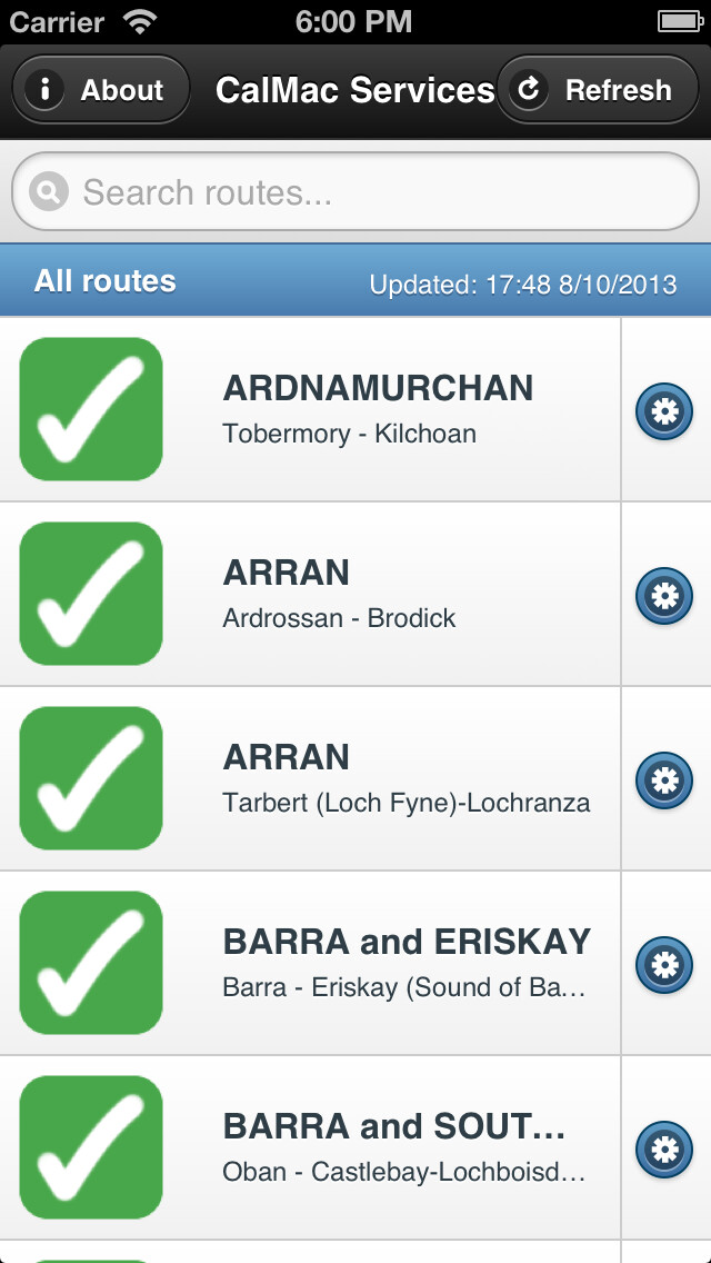 Emulate iPhone app CalMac Status using MyAndroid