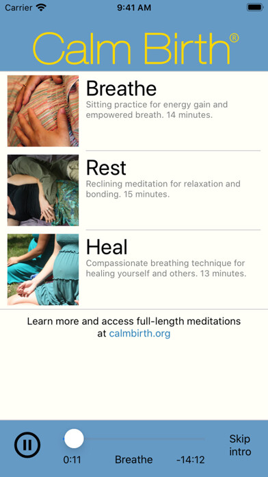 Emulate iPhone app Calm Birth using MyAndroid Emulate iPhone app Calm Birth using MyAndroid
