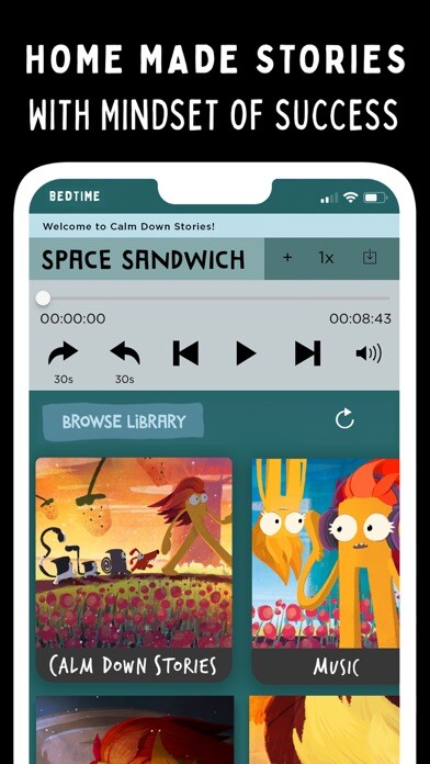 Emulate iPhone app Calm Down Stories using MyAndroid