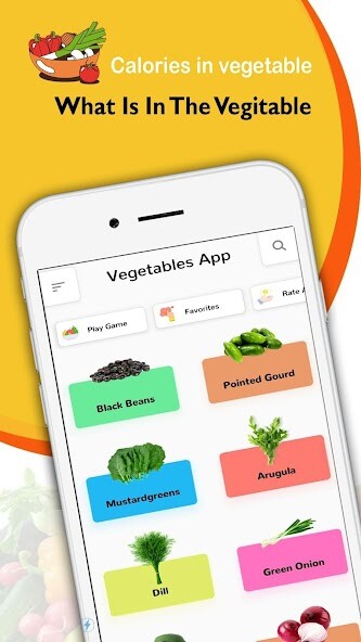 Run android online APK Calories in Vegetables from MyAndroid or emulate Calories in Vegetables using MyAndroid