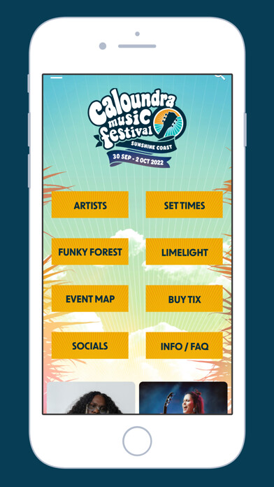 Emulate iPhone app Caloundra Music Festival 2022 using MyAndroid