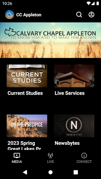 Emulate iPhone app Calvary Chapel Appleton using MyAndroid Emulate iPhone app Calvary Chapel Appleton using MyAndroid