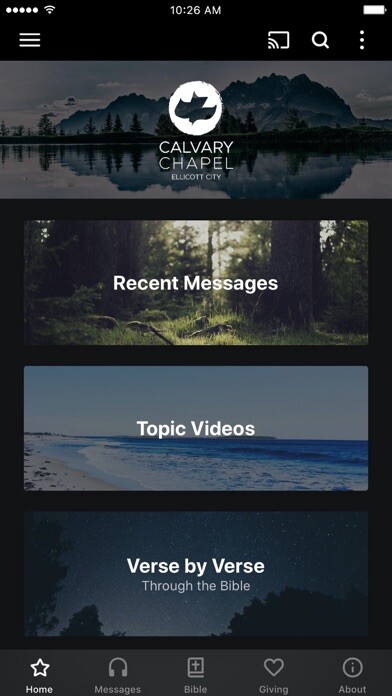 Emulate iPhone app Calvary Chapel Ellicott City using MyAndroid