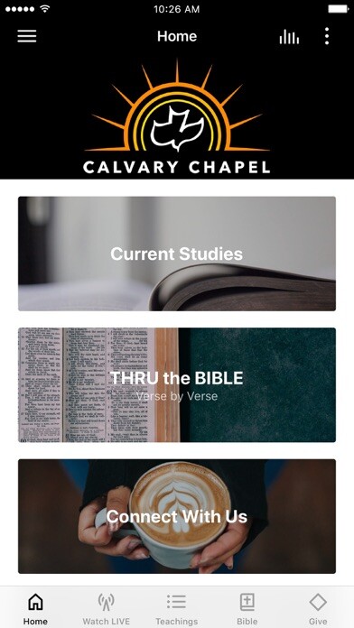 Emulate iPhone app Calvary Chapel Escondido using MyAndroid
