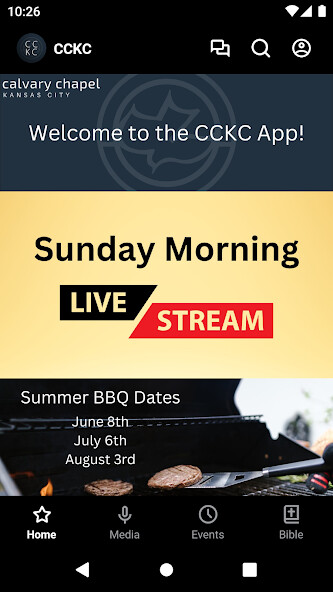 Emulate iPhone app Calvary Chapel Kansas City using MyAndroid